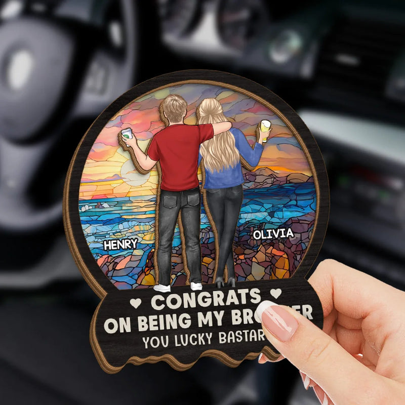 We Never Walk Alone - Family Personalized Custom Car Visor Clip - Gift For Siblings, Brothers, Sisters