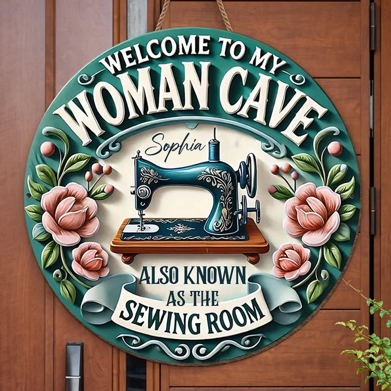 Where Stitches And Stories Come To Life - Family Personalized Custom Shaped Home Decor Wood Sign - House Warming Gift For Yourself, Best Friends, Siblings, Family Members