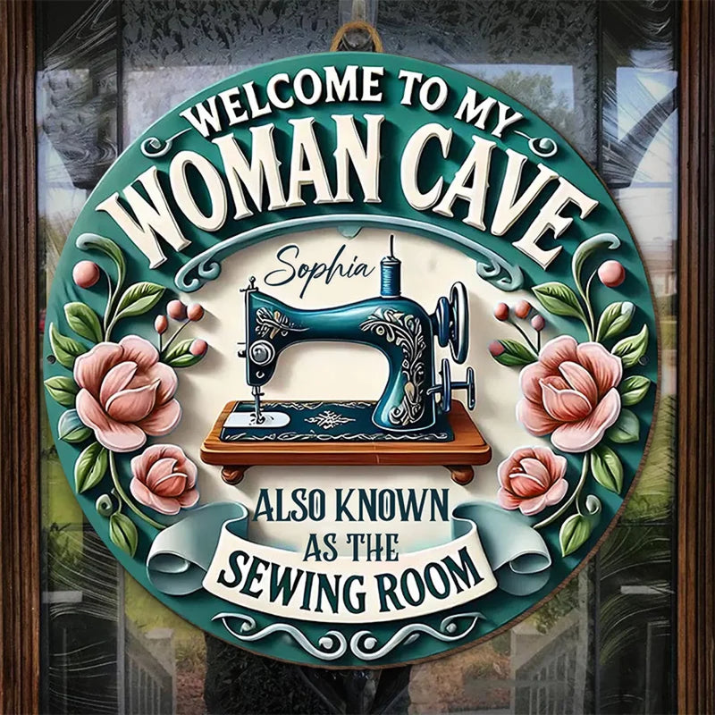 Where Stitches And Stories Come To Life - Family Personalized Custom Shaped Home Decor Wood Sign - House Warming Gift For Yourself, Best Friends, Siblings, Family Members