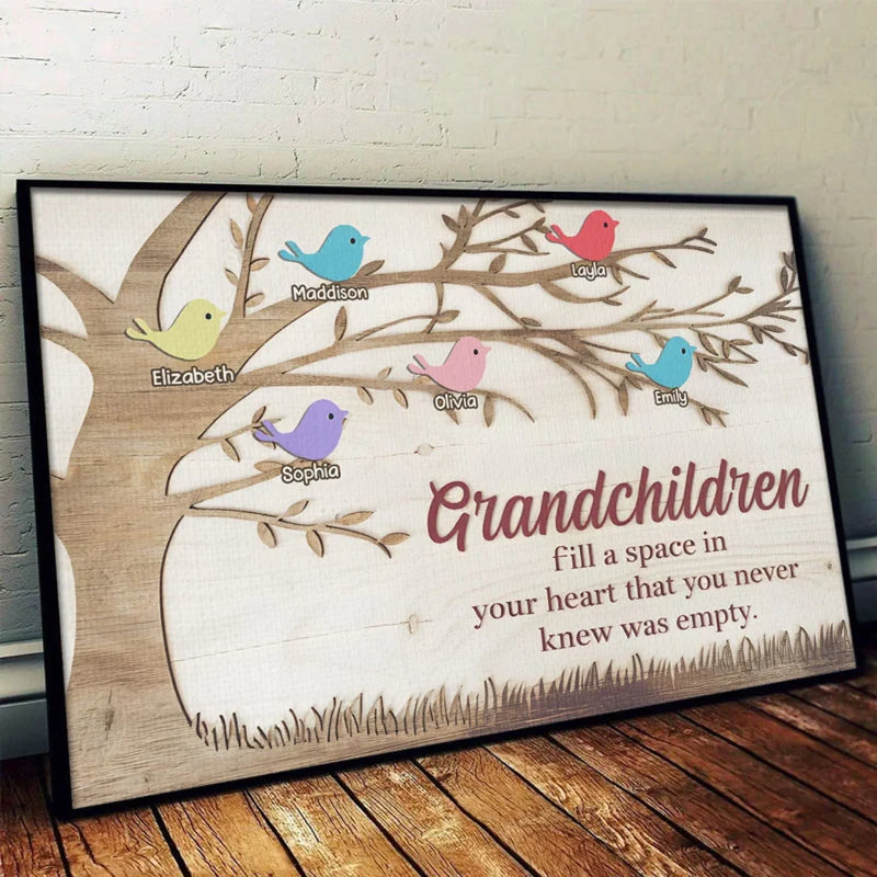 They Bring Love Where There Was None - Family Personalized Custom Horizontal Poster - Gift For Grandma, Grandpa, Grandkid