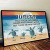 Mama Turtle And Her Hatchlings, Forever Traveling Together - Family Personalized Custom Horizontal Poster - Gift For Mom