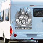 A Crackling Campfire And A Sky Full Of Stars - Camping Personalized Custom RV Decal - Gift For Camping Lovers, Couple, Best Friends