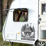 A Crackling Campfire And A Sky Full Of Stars - Camping Personalized Custom RV Decal - Gift For Camping Lovers, Couple, Best Friends