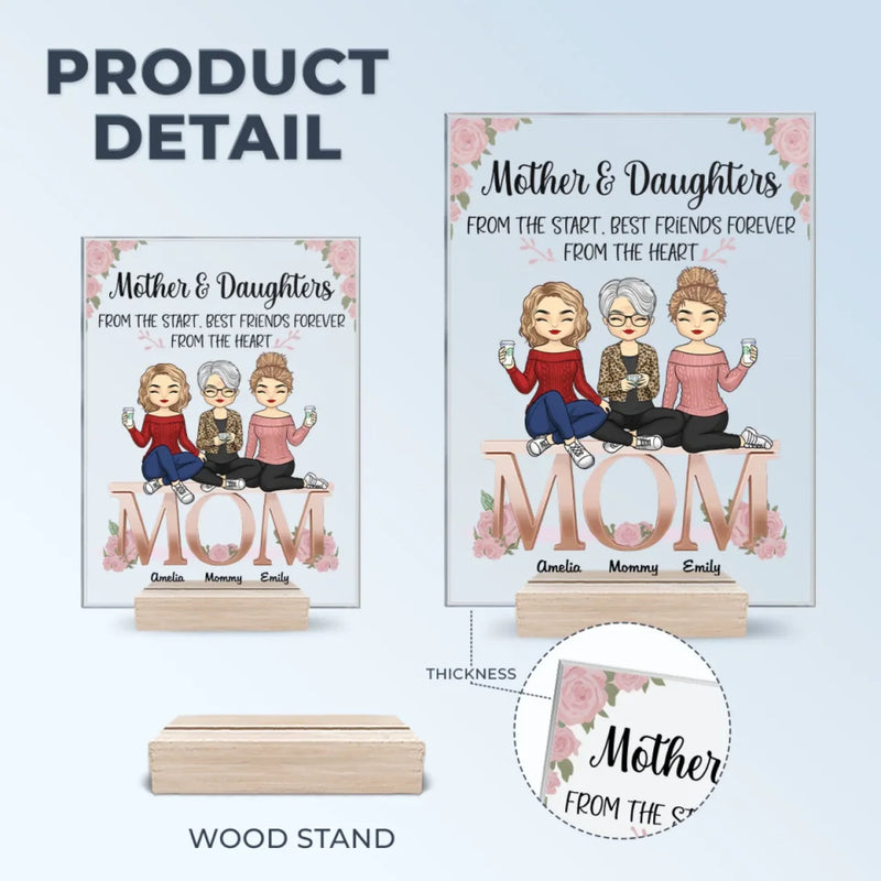 The Love Between A Mother And Daughter Never Fades - Family Personalized Custom Rectangle Shaped Acrylic Plaque - Gift For Mom, Daughter