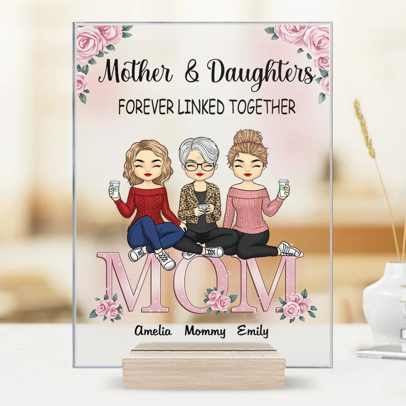 Together Forever, Mother And Daughter - Family Personalized Custom Rectangle Shaped Acrylic Plaque - Gift For Mom, Daughter