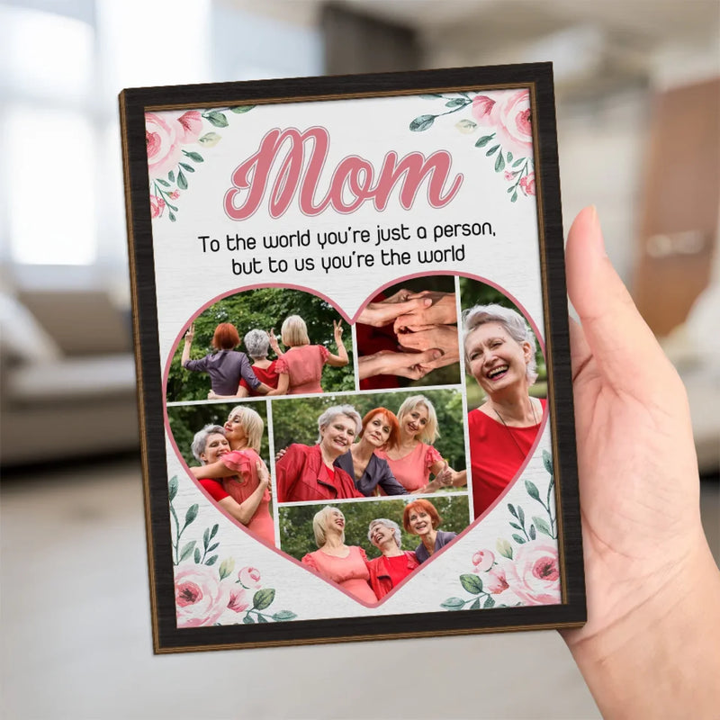 Custom Photo Forever Grateful For These Moments - Family Personalized Custom 2-Layered Wooden Plaque With Stand - Gift For Mom, Daughter