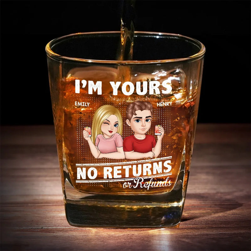 I'm Your Everything And You’re Mine - Couple Personalized Custom Square Whiskey Glass - Gift For Husband Wife, Anniversary