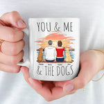 Us And Our Furry Friends - Couple Personalized Custom Mug - Gift For Husband, Wife, Dog Lovers
