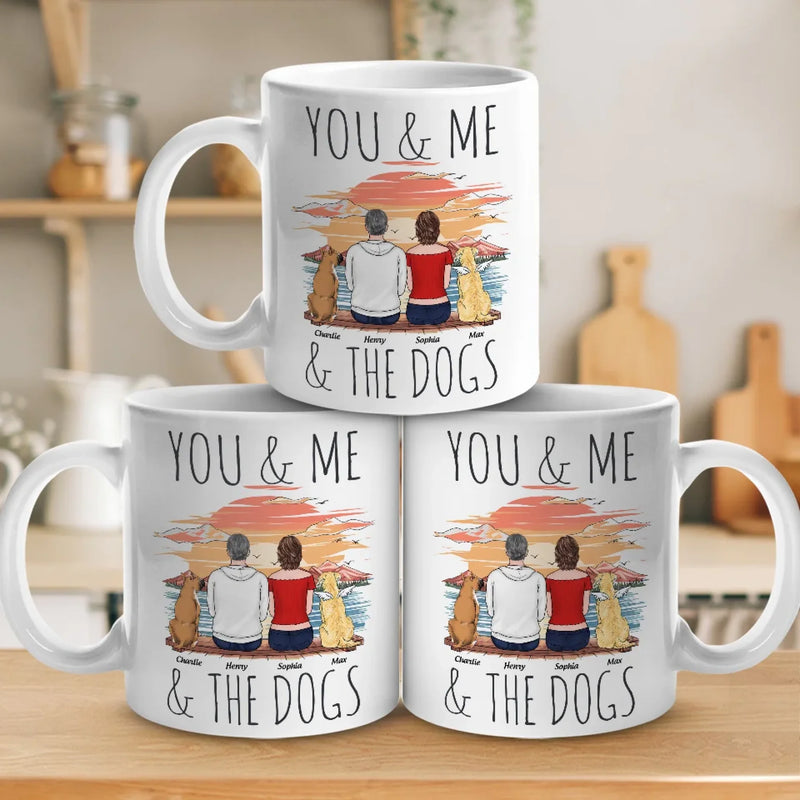 Us And Our Furry Friends - Couple Personalized Custom Mug - Gift For Husband Wife, Anniversary, Pet Owners, Pet Lovers