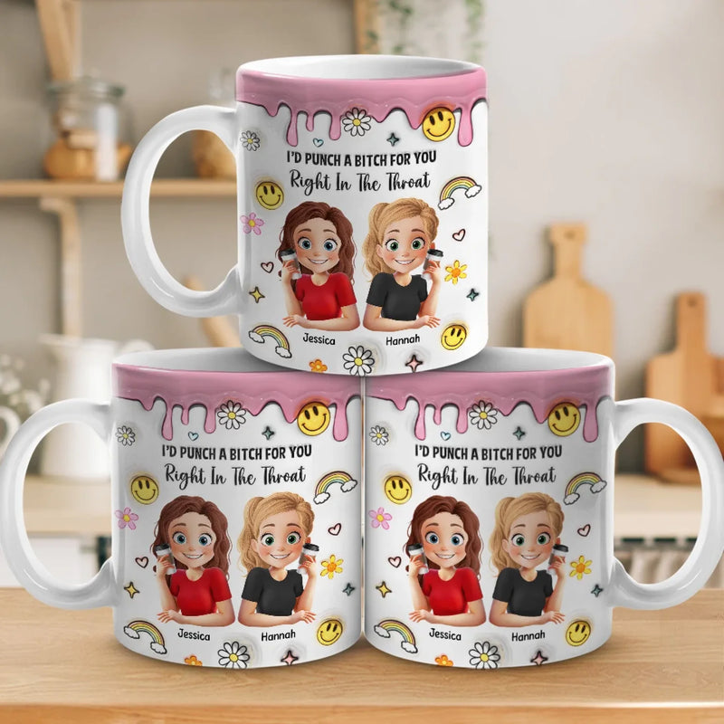 Our Friendship Knows No Bounds - Bestie Personalized Custom 3D Inflated Effect Printed Mug - Gift For Best Friends, BFF, Sisters