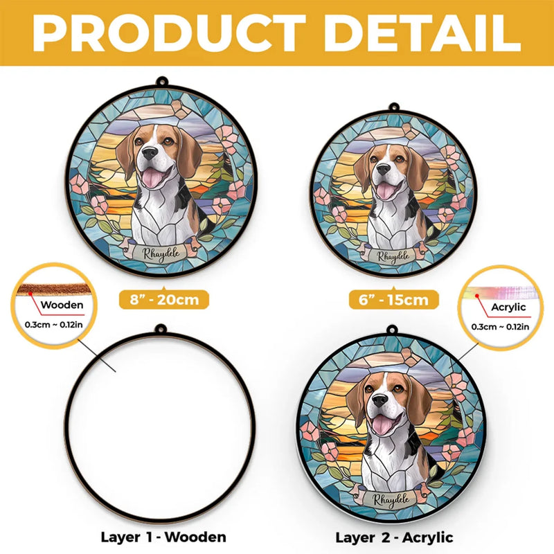 Custom Photo Your Spirit Will Always Be With Me - Memorial Personalized Window Hanging Suncatcher Ornament - Sympathy Gift For Pet Owners, Pet Lovers