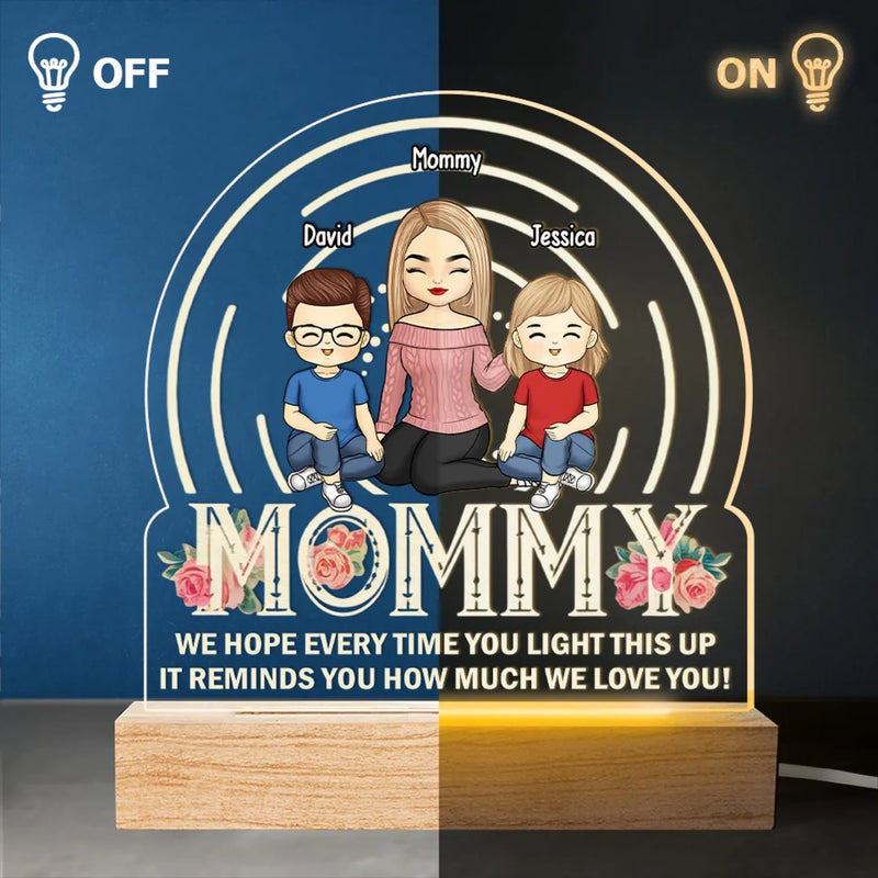 Home Is Wherever Mom Is - Family  Personalized Custom Shaped Acrylic LED Light - Mother's Day, Gift For Mom