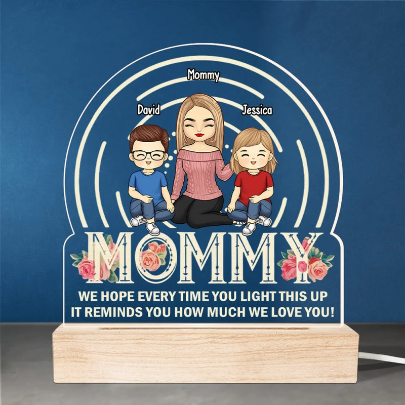 Home Is Wherever Mom Is - Family  Personalized Custom Shaped Acrylic LED Light - Mother's Day, Gift For Mom