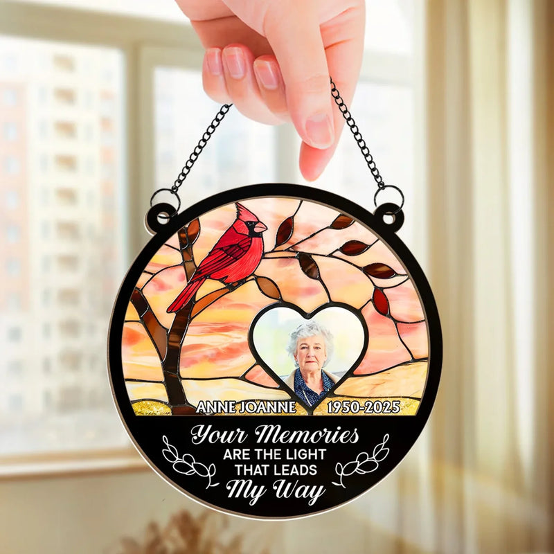 Custom Photo Celebrate Memories That Shine Brightly - Memorial Personalized Window Hanging Suncatcher Ornament - Sympathy Gift For Family Members