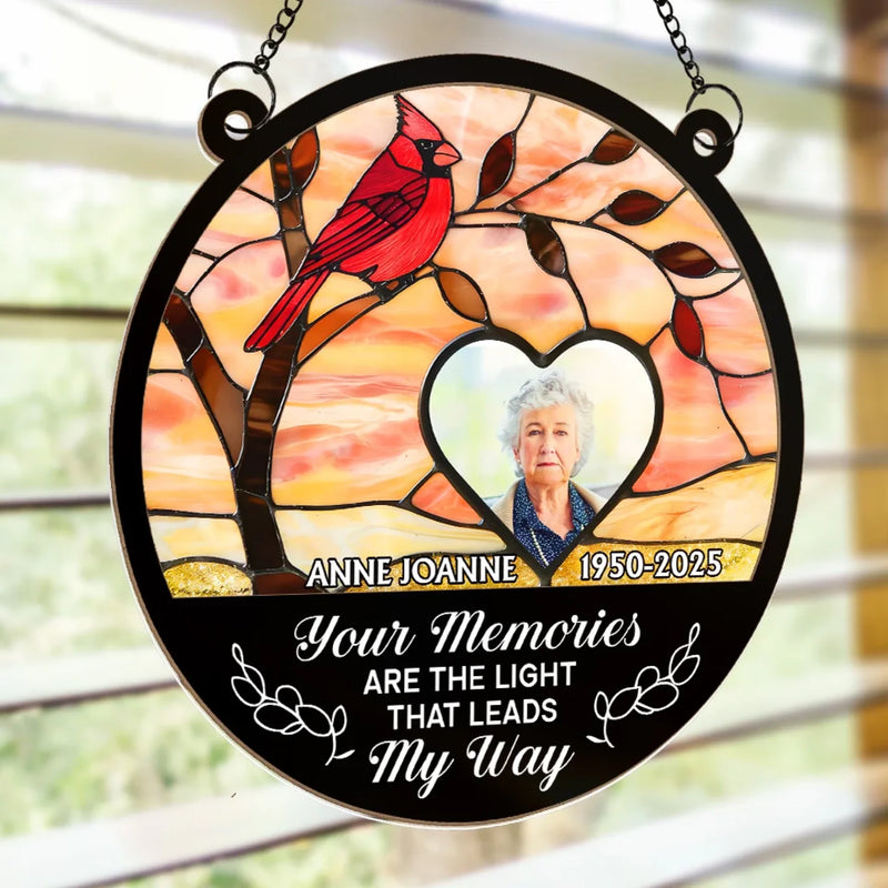 Custom Photo Celebrate Memories That Shine Brightly - Memorial Personalized Window Hanging Suncatcher Ornament - Sympathy Gift For Family Members