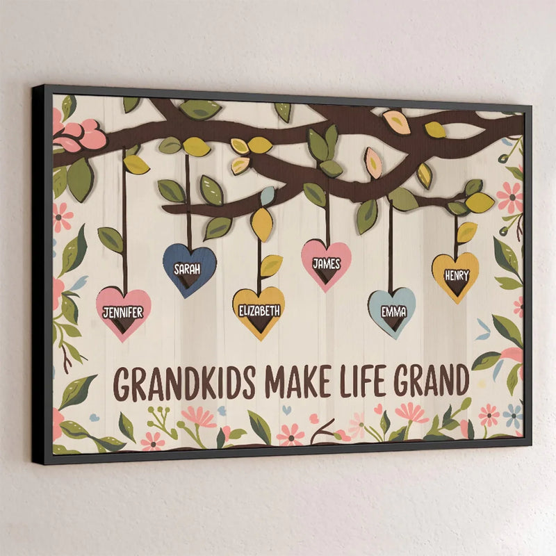 In Every Heart, A Family’s Love - Family Personalized Custom Horizontal Poster - Gift For Mom, Grandma
