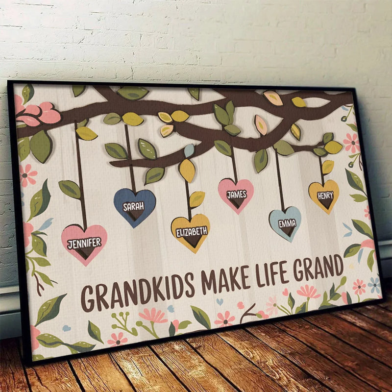 In Every Heart, A Family’s Love - Family Personalized Custom Horizontal Poster - Gift For Mom, Grandma