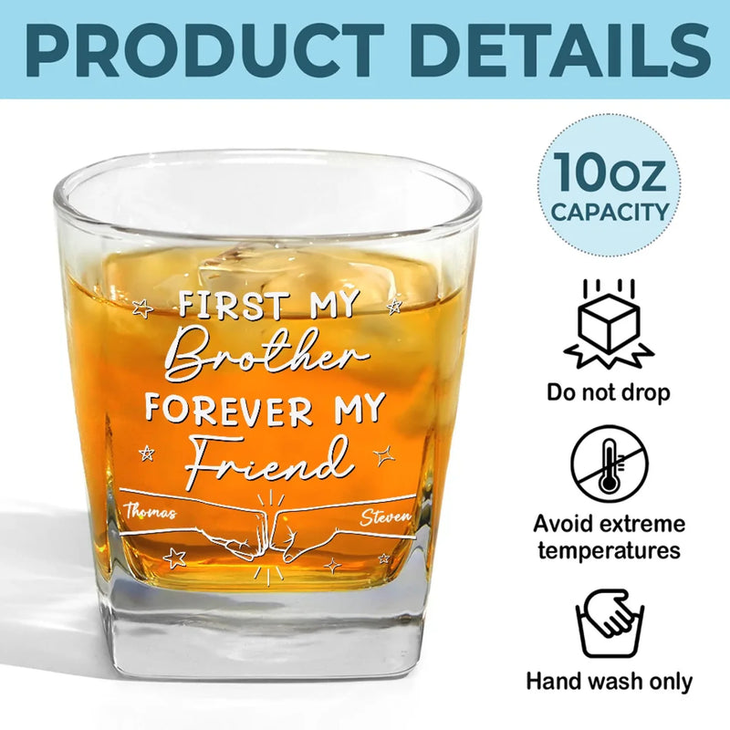 Forever My Friend - Family Personalized Custom Square Whiskey Glass - Gift For Family Members