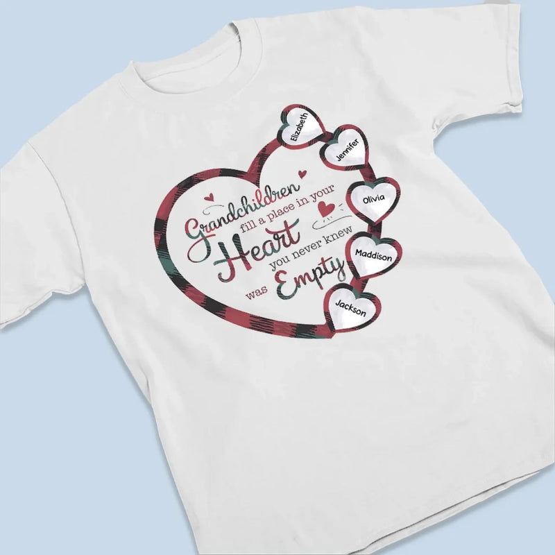 Forever In Grandmother's Heart - Family Personalized Custom Unisex T-shirt, Premium T-shirt, Hoodie - Gift For Grandma, Grandpa, Grandkid
