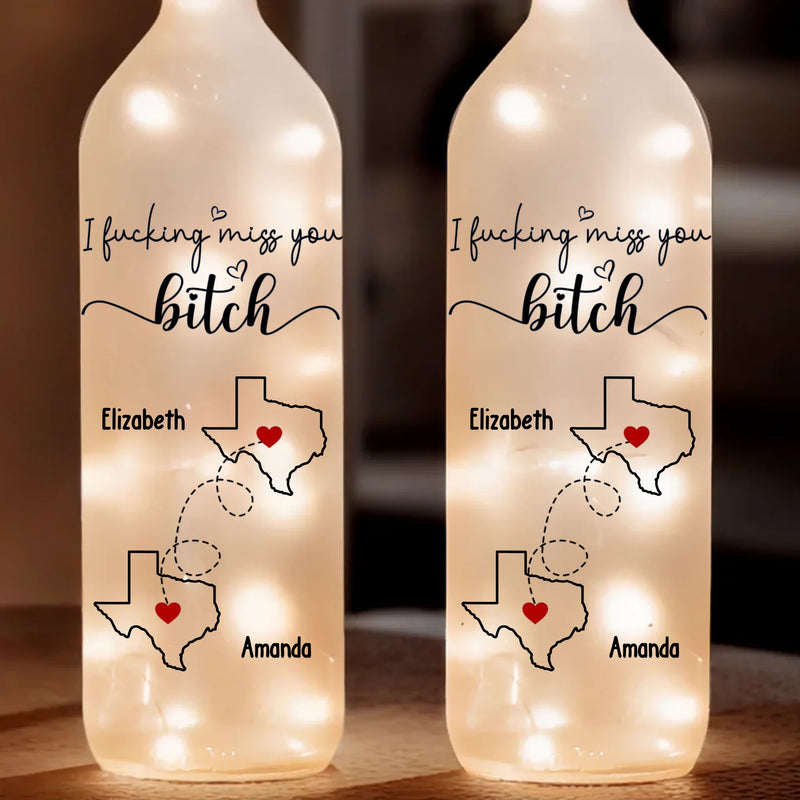 I Wish We Lived Closer - Bestie Personalized Custom Bottle Lamp - Gift For Best Friends, BFF, Sisters