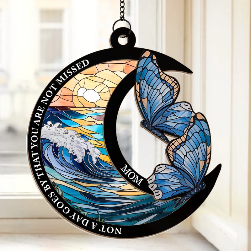 Family Is Forever, Even When Apart - Memorial Personalized Window Hanging Suncatcher Ornament - Sympathy Gift For Family Members