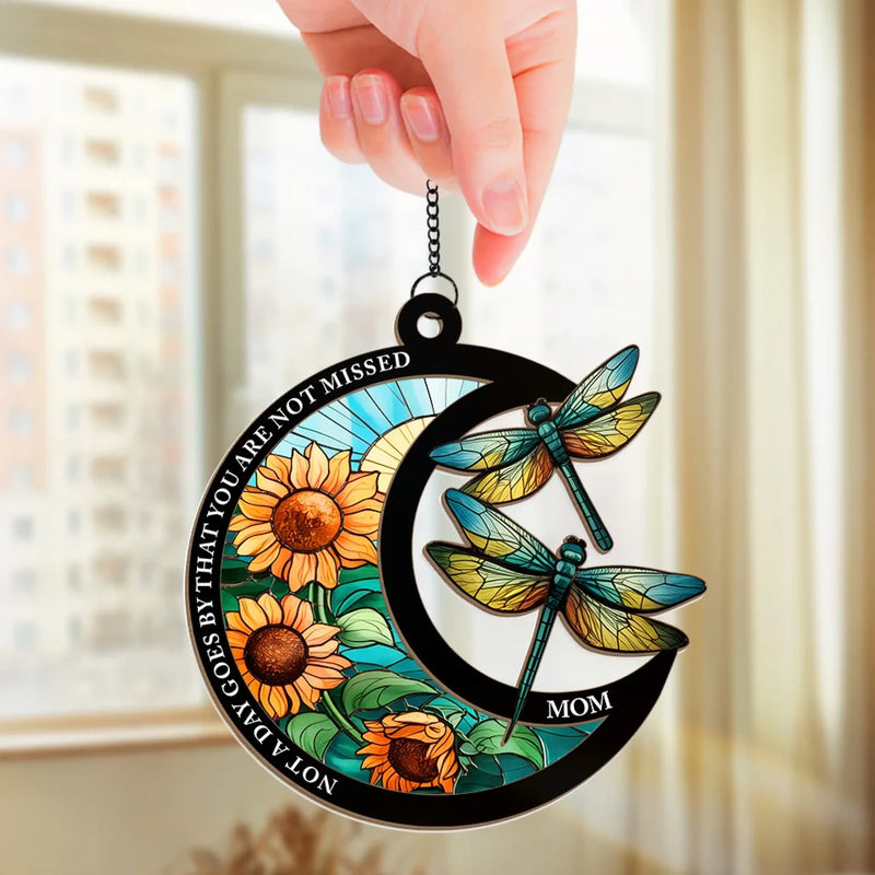 Time May Pass, But Memories Remain Evergreen - Memorial Personalized Window Hanging Suncatcher Ornament - Sympathy Gift For Family Members