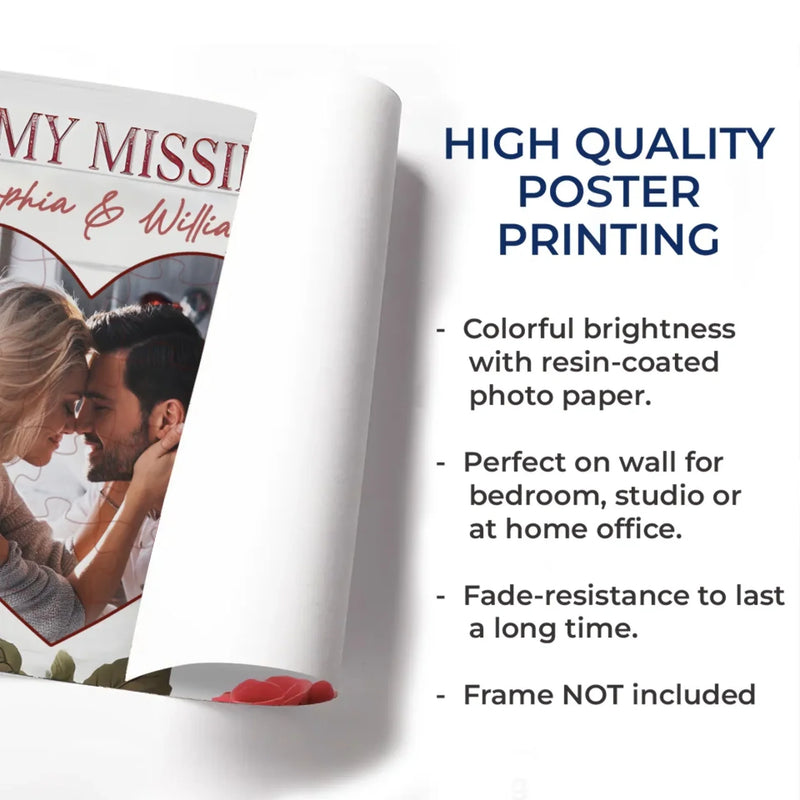 Custom Photo Together, We Are One - Couple Personalized Custom Horizontal Poster - Gift For Husband Wife, Anniversary