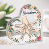 Hold My Hand, Hold My Heart - Family Personalized Custom Heart Shaped Acrylic Plaque - Gift For Mom, Grandma