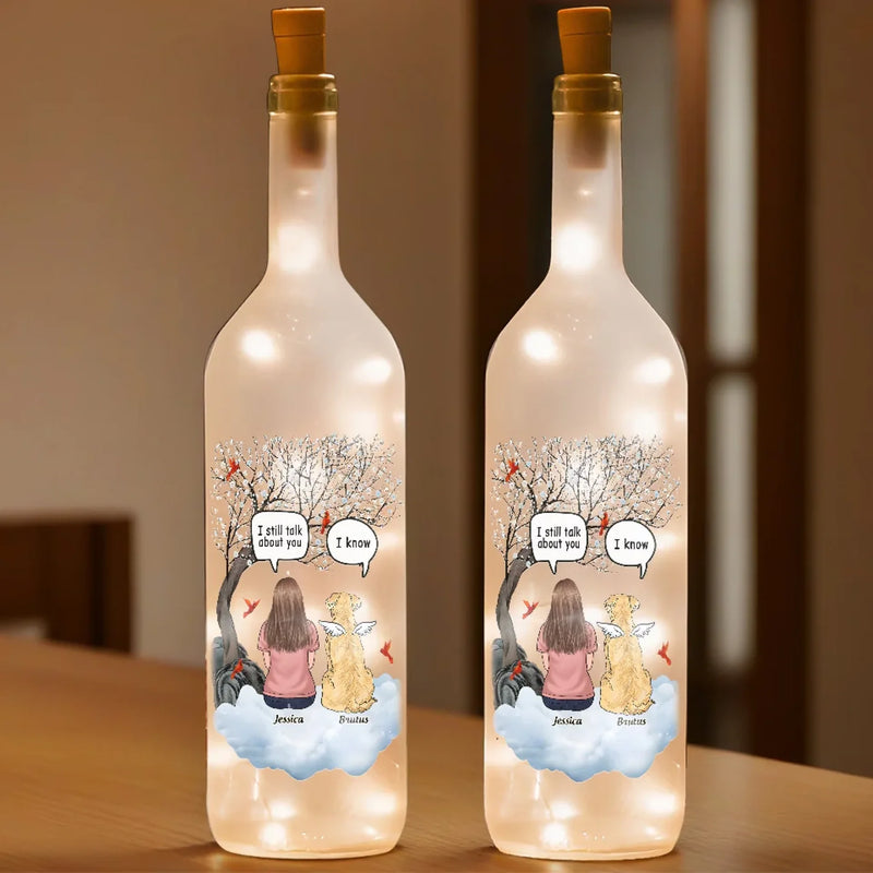 Love Knows No Goodbye - Memorial Personalized Custom Bottle Lamp - Sympathy Gift For Pet Owners, Pet Lovers