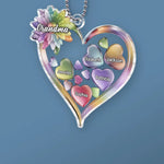 Grandkids Keep The Heart Young - Family Personalized Custom Car Ornament - Acrylic Custom Shaped - Gift For Grandma