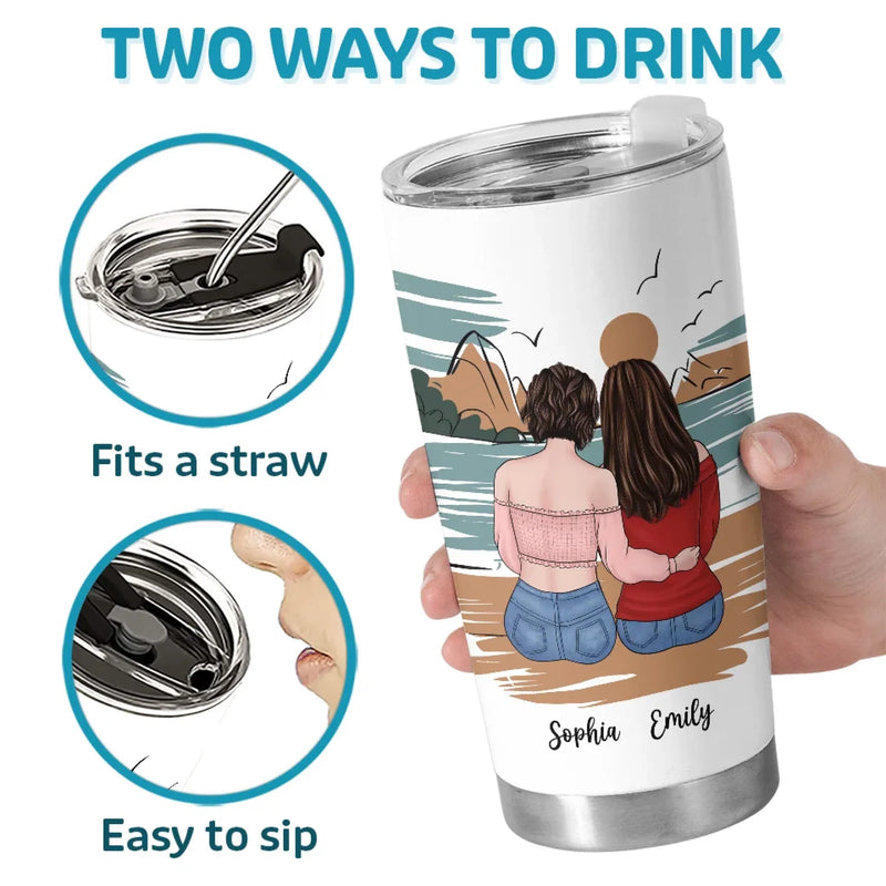 A Thoughtful Gift For Your Besties - Bestie Personalized Custom Tumbler -  Gift For Best Friends, BFF, Sisters