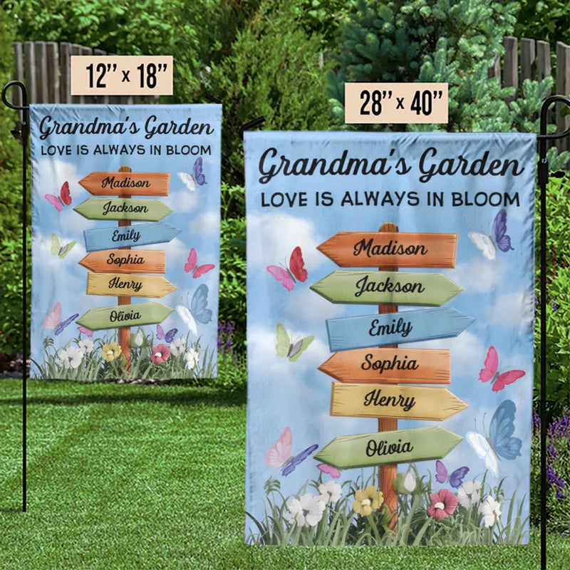 A Grandma’s Heart Is A Patchwork Of Love - Family Personalized Custom Flag - Mother's Day, Gift For Mom, Grandma