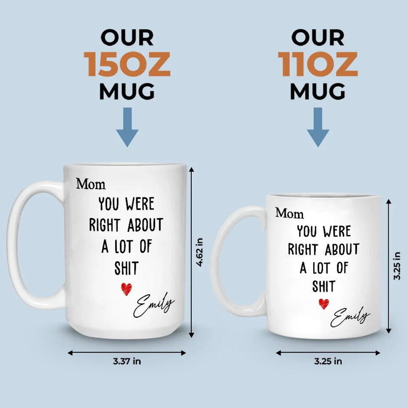 Mom Was Right About Everything - Family Personalized Custom Mug - Gift For Mom, Grandma
