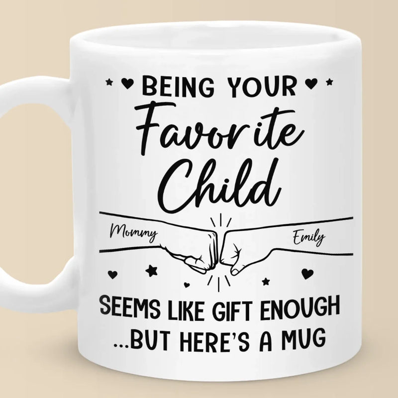 Fist Bumping Our Way Through Life, Together - Family Personalized Custom Mug - Gift For Mom, Daughter, Son