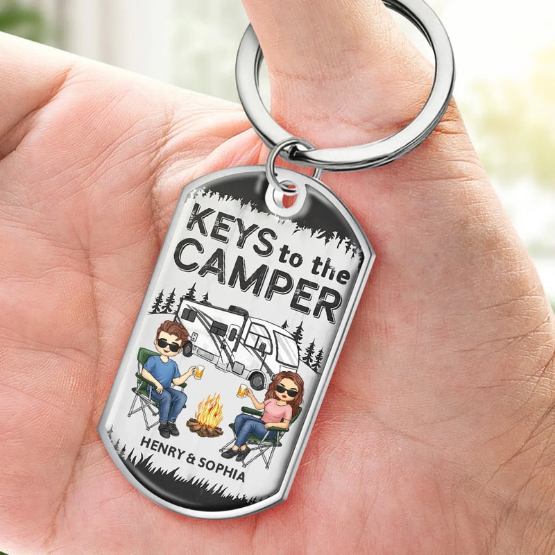 Unlock The Adventure With The Keys To The Camper - Camping Personalized Custom Keychain - Gift For Couple, Husband Wife, Camping Lovers