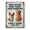 Dogs Don't Just Guard Houses, They Guard Hearts - Dog Personalized Custom Home Decor Metal Sign - House Warming Gift For Pet Owners, Pet Lovers