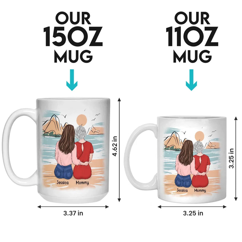 A Mother’s Love, A Daughter’s Laughter - Family Personalized Custom Mug - Gift For Mom, Daughter