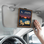 Adventure Awaits In Every Sunrise - Family Personalized Custom Car Visor Clip - Gift For Family