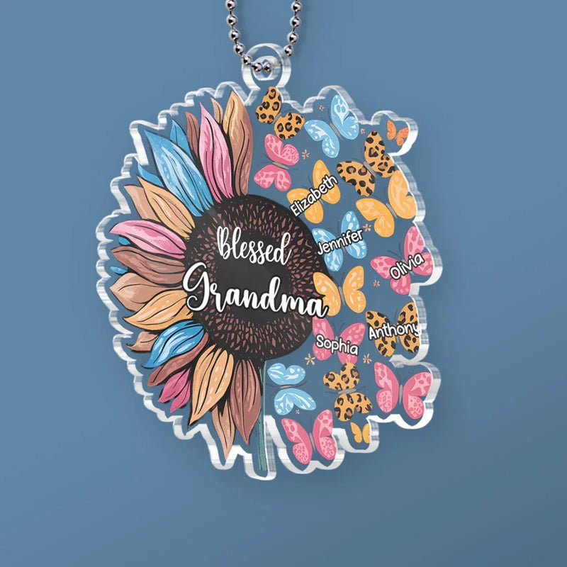 Home Is Where Your Grandma Is - Family Personalized Custom Car Ornament - Acrylic Custom Shaped - Gift For Mom, Grandma