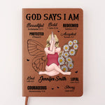 I Am Beautifully Made In God’s Image - Family Personalized Custom Leather Journal - Gift For Women