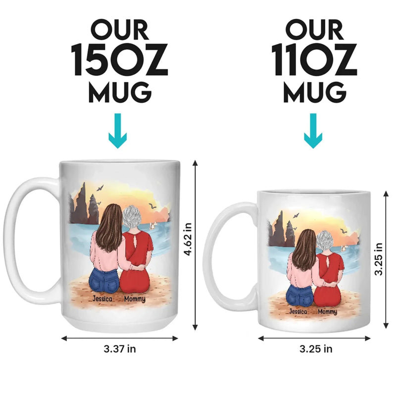 Our Hearts Are Bound Together By Laughter - Family Personalized Custom Mug - Gift For Mom, Daughter
