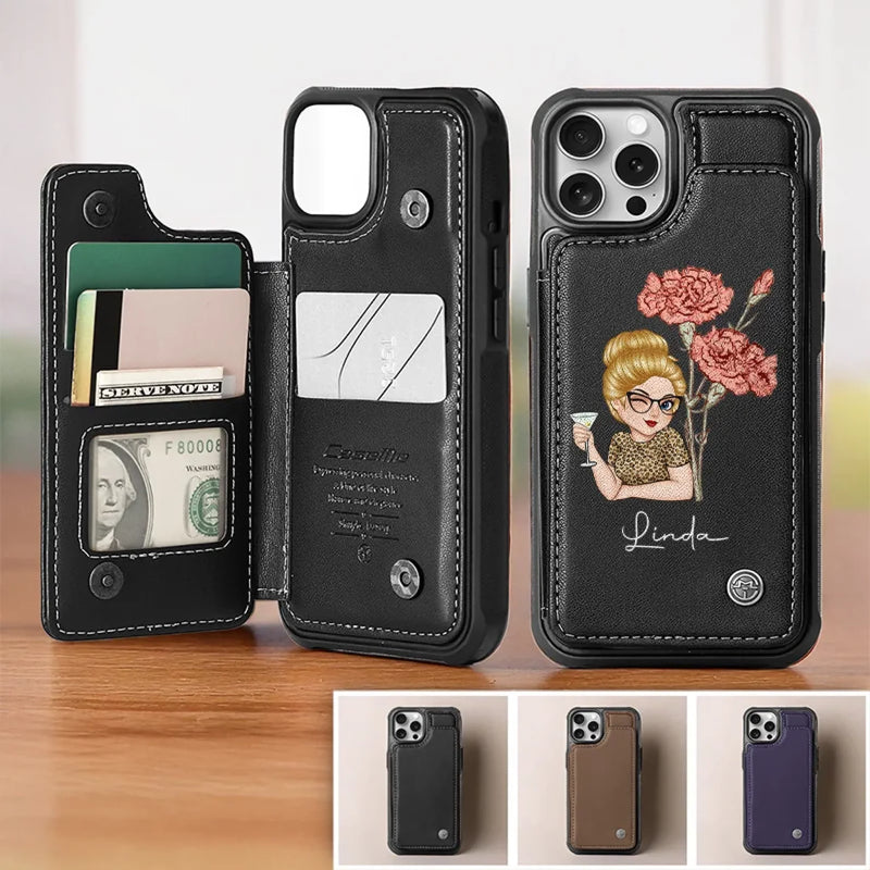 A Hobby A Day Keeps The Stress Away - Family Personalized Custom Leather Flip Wallet Phone Case - Gift For Yourself, Best Friends, Siblings, Family Members