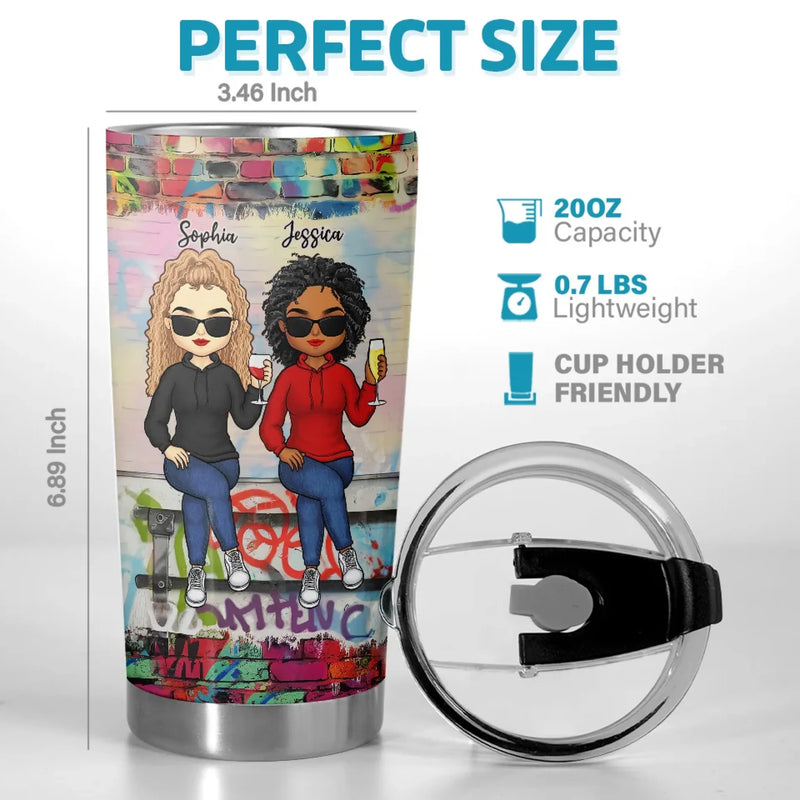We’re The Perfect Mix Of Grace And Grit - Bestie Personalized Custom Tumbler -  Gift For Best Friends, BFF, Sisters