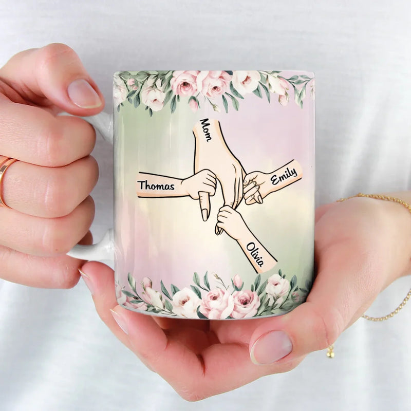 The Love In A Grandmother's Heart - Family Personalized Custom Mug - Gift For Mom, Grandma