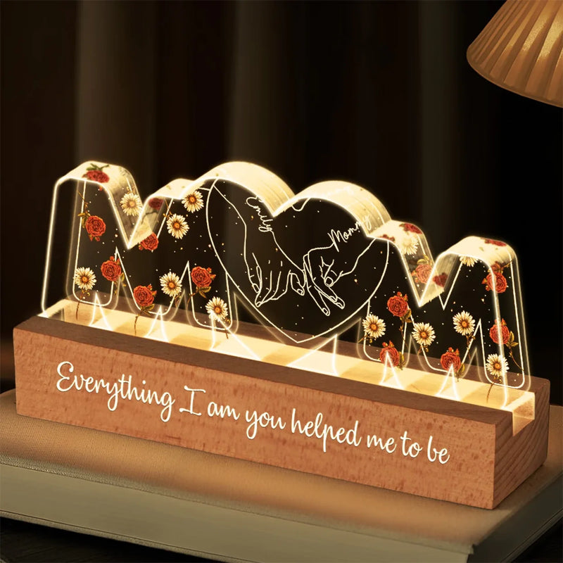 Let Her Know Her Love Lights Up Your Life - Family  Personalized Custom Acrylic Block 3D LED Night Light - Gift For Mom, Daughter