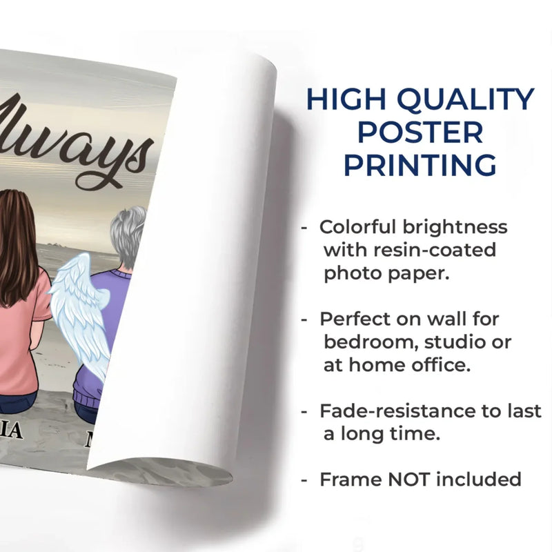 Memories Fade, But Love Lasts Forever - Memorial Personalized Custom Horizontal Poster - Sympathy Gift For Family Members