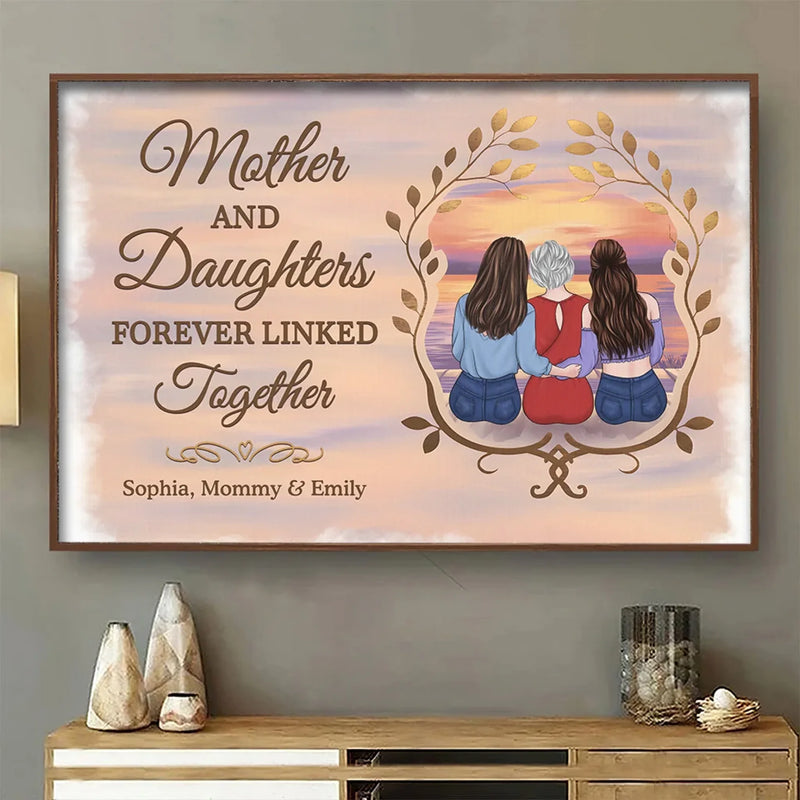 A Sweet Reminder Of The Love Between Mom And Daughter - Family Personalized Custom Horizontal Poster - Gift For Mom, Daughter