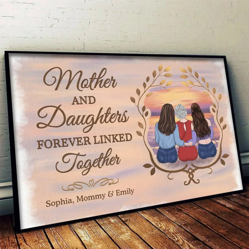 A Sweet Reminder Of The Love Between Mom And Daughter - Family Personalized Custom Horizontal Poster - Gift For Mom, Daughter