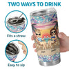 Waves, Wine, And My Partner In Crime - Bestie Personalized Custom Tumbler -  Gift For Best Friends, BFF, Sisters