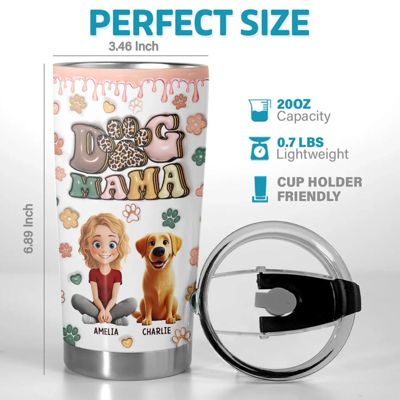 Furry Love Never Fades - Dog & Cat Personalized Custom 3D Inflated Effect Printed Tumbler - Gift For Pet Owners, Pet Lovers